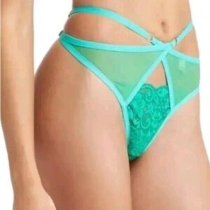 HAH by Free People Womens Strap Up Panty in Emerald Size Small